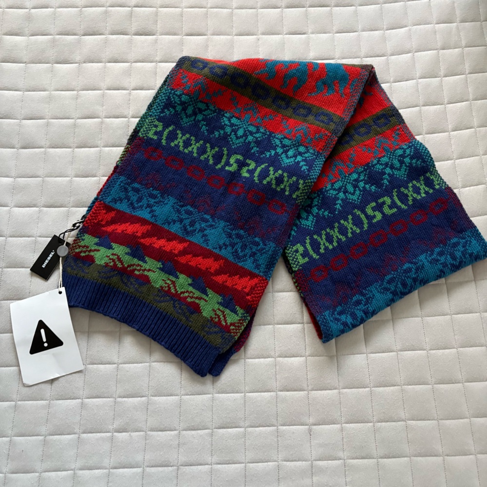 Diesel Unisex Multicolor Knit Scarf